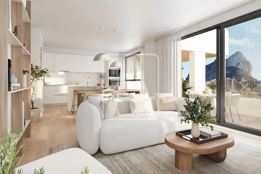 Bright coastal villa interior